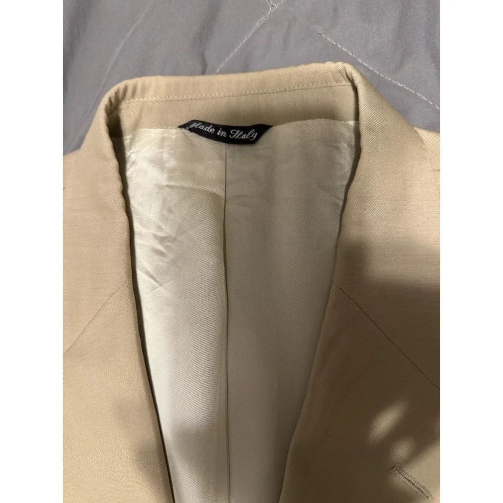 Luciano Barbera Sport Coat 42R Beige‎ Tan Made in Italy Wool Blazer
